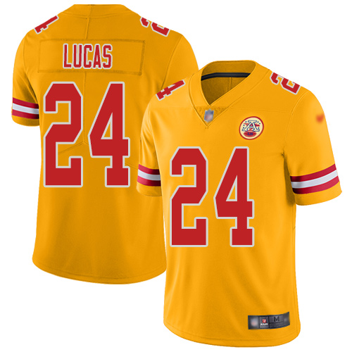Men Kansas City Chiefs #24 Lucas Jordan Limited Gold Inverted Legend Football Nike NFL Jersey->nfl t-shirts->Sports Accessory